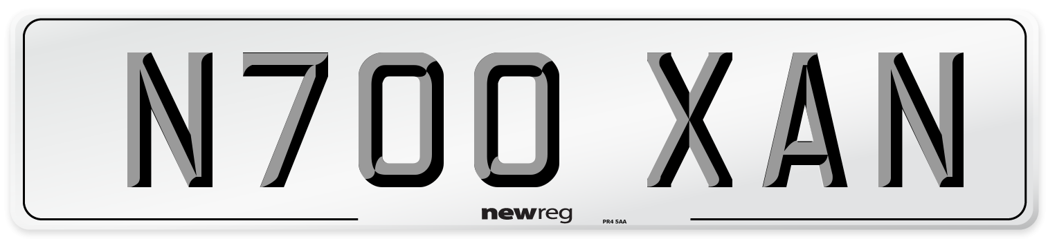 N700 XAN Number Plate from New Reg